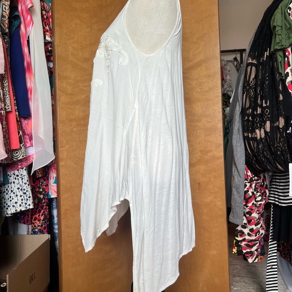 Free People White Embroidered Sleeveless High-Low Tunic - Picture 3 of 5
